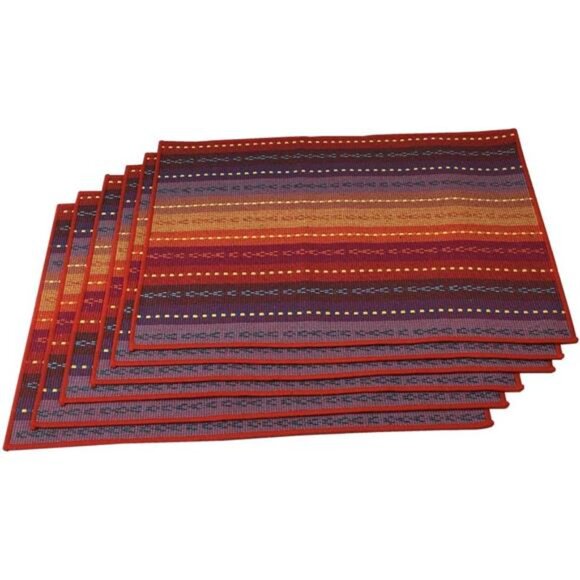 Hand Woven with 100% Cotton Placemats Colorful Placemats Braided Ribbed Durable - Picture 3 of 8